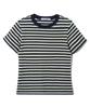 BASEMOMENT (W) Striped Border Crop Top Navy