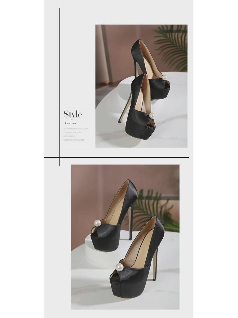 Стильные босоножки на платформе Stiletto Pearl – сексуальная водонепроницаемая обувь на высоком каблуке для женщин