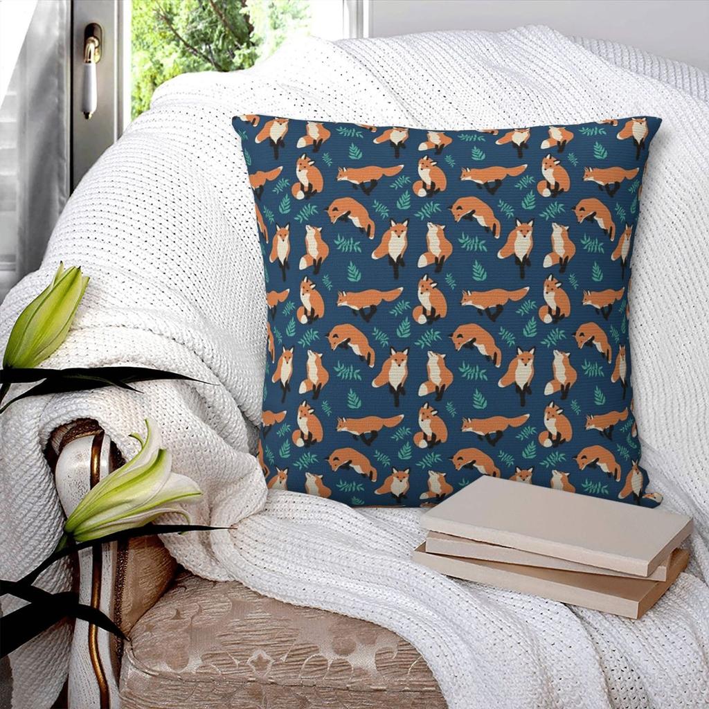 Fox Style Square Pillowcase Pillow Cover Polyester Cushion Zip Decorative Comfort Throw Pillow for Home Sofa