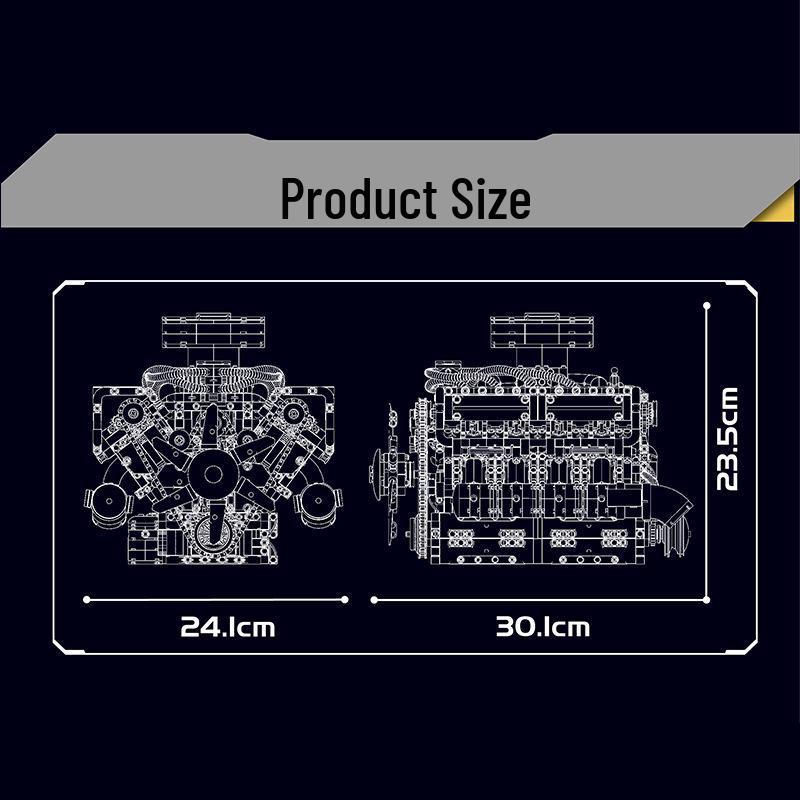 Танк Yuxing King 10182 с двигателем V8: Электрический конструктор «Восемь цилиндров» с пультом дистанционного управления