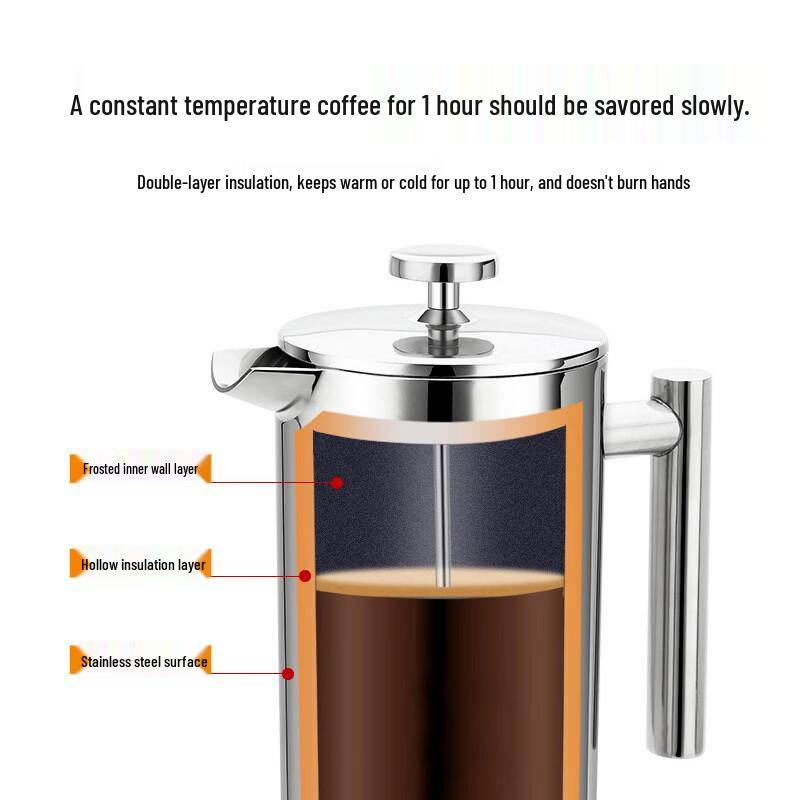 304 Stainless Steel French Press Coffee Maker 350ML