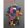 Retro Soccer Jersey Short Sleeve Quick Dry Breathable Men Women Sports Training