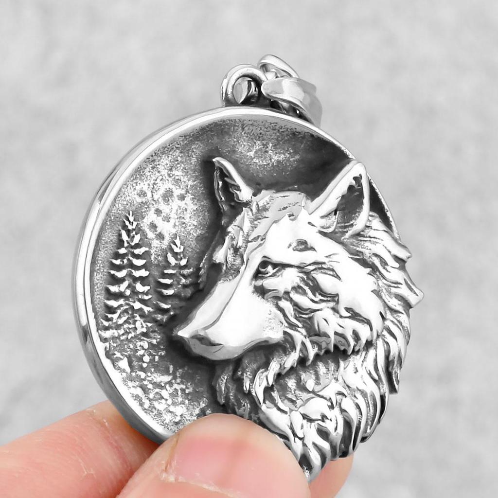 Скандинавское ожерелье с головой волка из нержавеющей стали 316L, подвеска для мужчин, ювелирные изделия в стиле уличного рока, аксессуары для мужчин, лучшие друзья, подарки