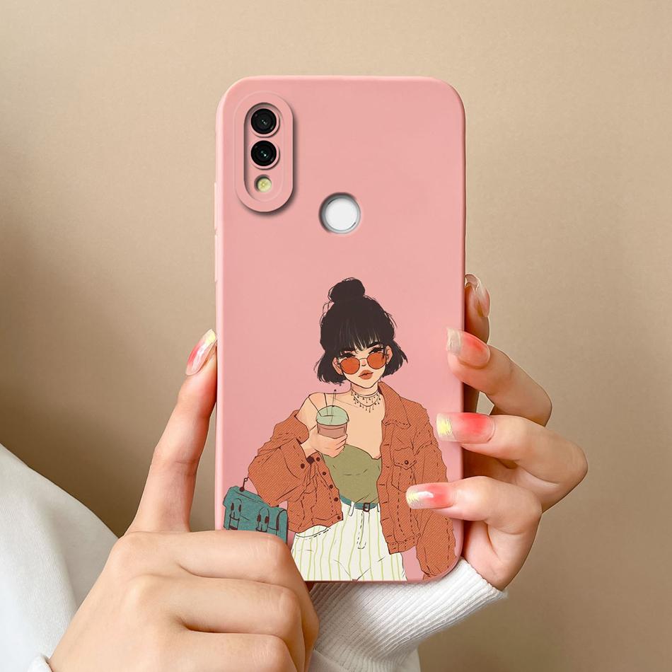 Чехол для телефона Xiaomi Redmi 7 Медведь Кошка Полное покрытие Высококачественный Жидкий Силикон Защита от падения Funda Для Redmi7 Бампер Capa В качестве подарка