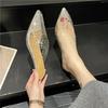 Cool Slippers Women's Summer New Transparent High-end Pointed Head Bag Head Half-drag Women's Stiletto Mid-heel Fashion High Heels