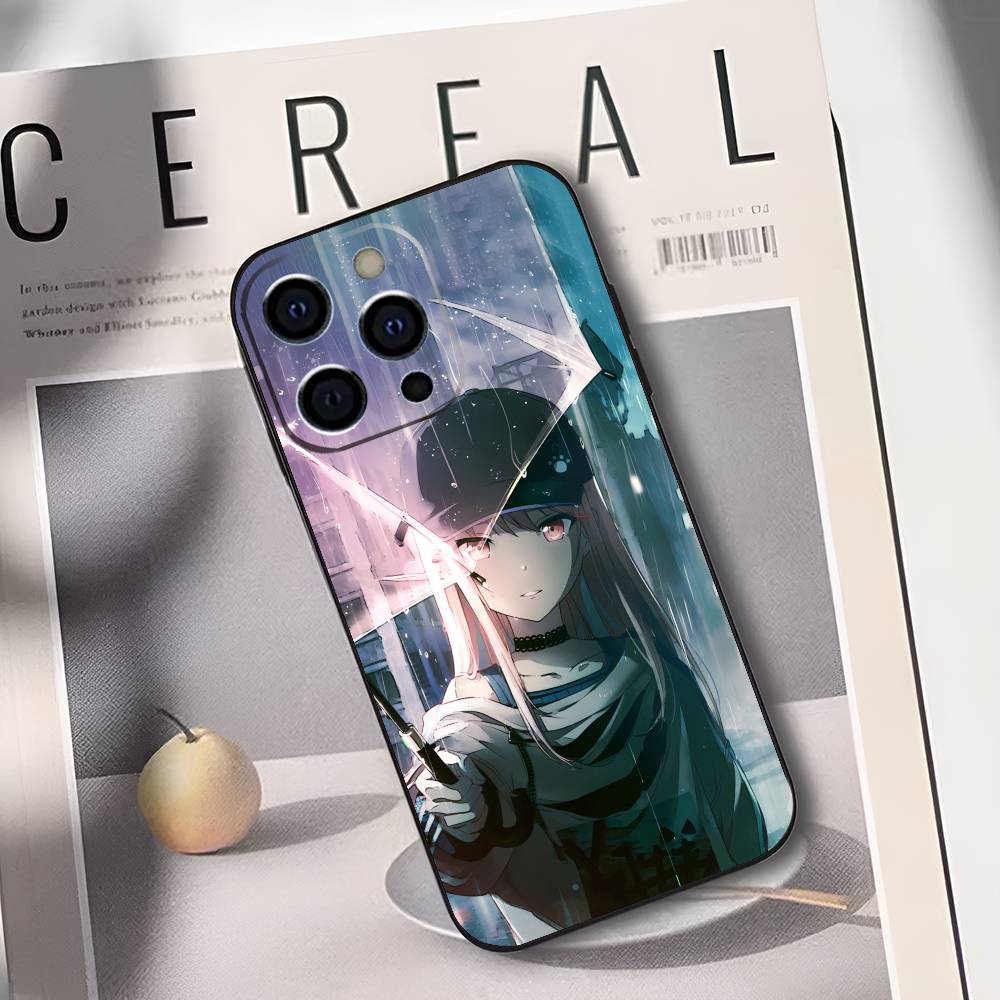 P-Project S-SEKAI Мизуки Акияма Чехол для телефона Для iPhone 17,16,15,14,13,12,11,Plus,Pro,Max,Plus,XS, мягкий чехол Черный силикон