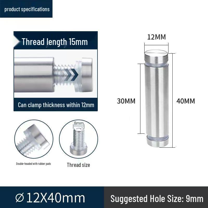Stainless Steel Double-Headed Nail for Acrylic and Glass Clamping