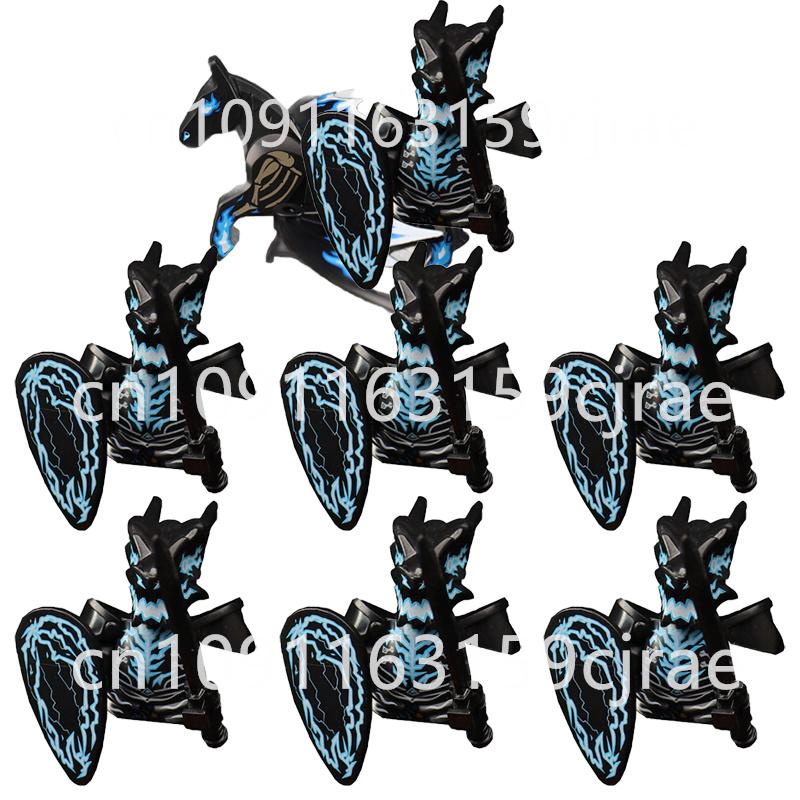 Совместимые MOC Средневековые Строительные Блоки Персонажи Солдаты Рыцари Драконов Черный Лев Орел Игрушка Подарок Кирпичики Фермер Солдат X048