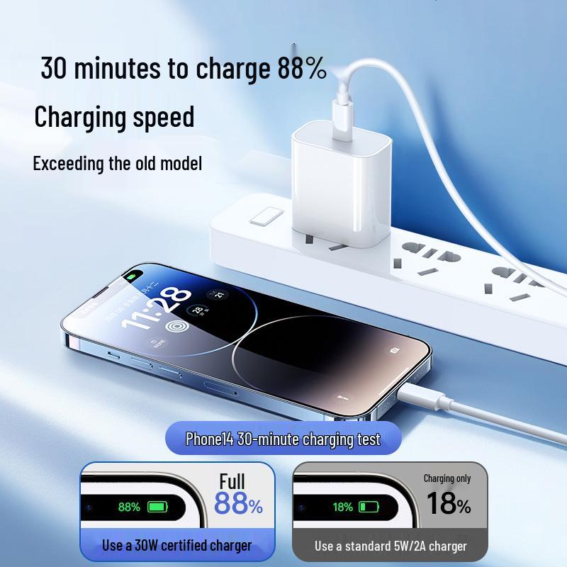 Сертифицированное 3C Быстрое зарядное устройство PD30W для мобильных телефонов, Зарядный набор 20 Вт, совместимый с Apple