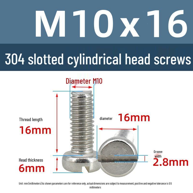 Yigu 304 Stainless Steel Slotted Pan Head Screws M1.6-M10