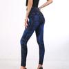 Сексуальные эластичные леггинсы с искусственной имитацией джинсов, штаны с высокой талией, тонкие леггинсы для фитнеса, спортивные леггинсы пуш-ап для женщин