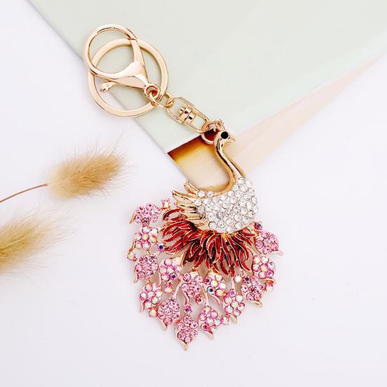 Роскошный автомобильный брелок в форме павлина, красочные инкрустированные стразами брелок для ключей, сумка, сувенир, очаровательные модные аксессуары