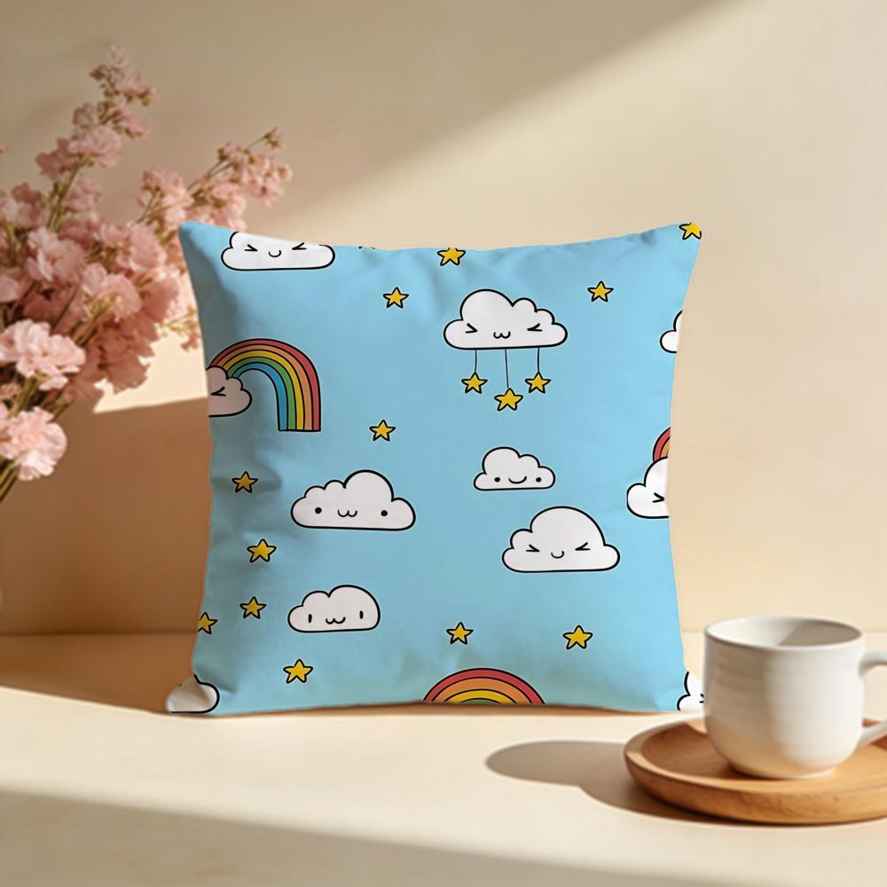 Vibrant Rainbow Cushion Cover Soft Pillow Cases for Home Bedroom Living Room Sofa
