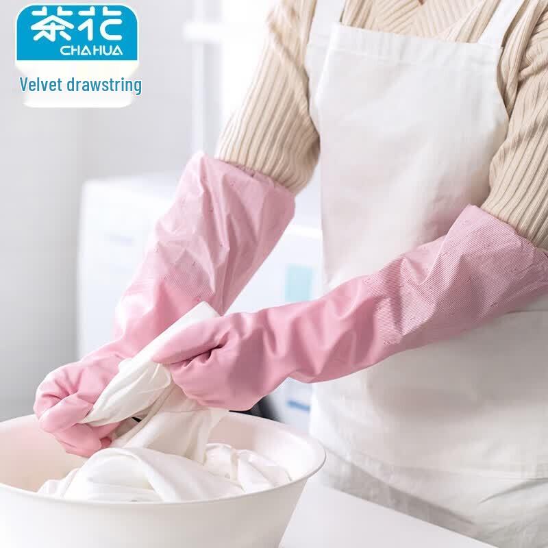 CHAHUA Перчатки для мытья посуды из ПВХ с флисовой подкладкой