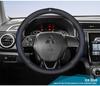 Steering Wheel Cover: Genuine Leather for Mitsubishi Models 18-20, Compatible with ASX, Outlander, Eclipse Cross - All-Season Grip Cover
