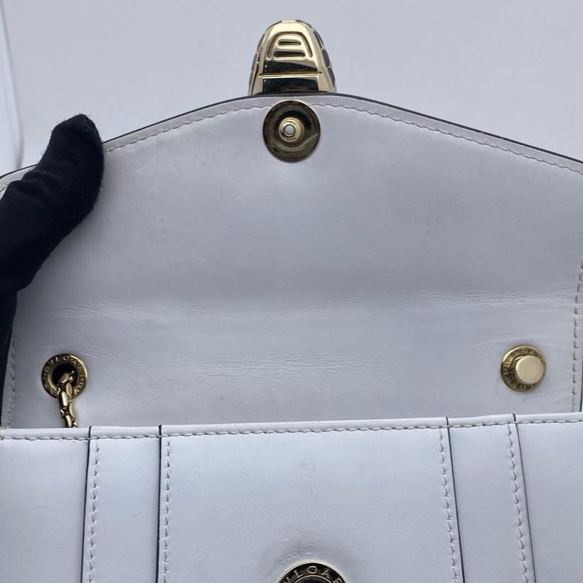 [Pre-Owned] Serpenti Forever Classic Snake Head Clasp Black And White Onyx Enamel Small Calfskin Chain Bag Crossbody Shoulder Bag - Very Good #1U7YLQQ