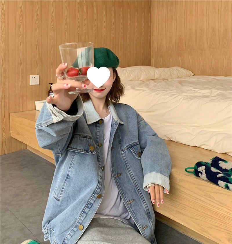 Trendy Retro Denim Jacket for Women - Autumn/Winter Loose Fit, Versatile Style