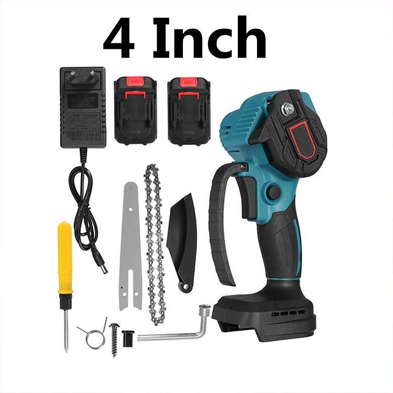 4/6/8 дюймов 88Vf Мини-электрическая цепная пила Беспроводная обрезная бензопила Деревообрабатывающий резак Садовая лесозаготовительная пила Электроинструмент с 2 батареями