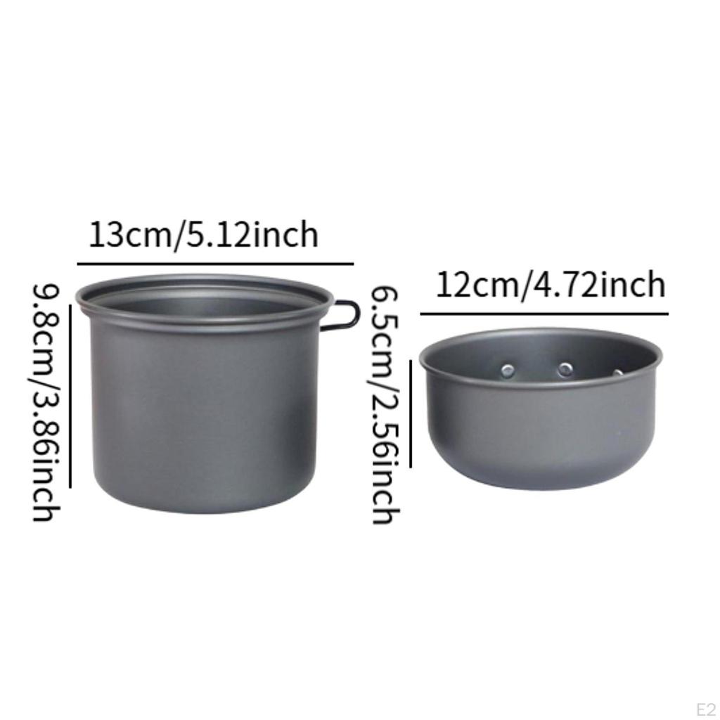 Походный суповой горшок со складной ручкой, кухонное снаряжение, антипригарное покрытие, кастрюля для пикника