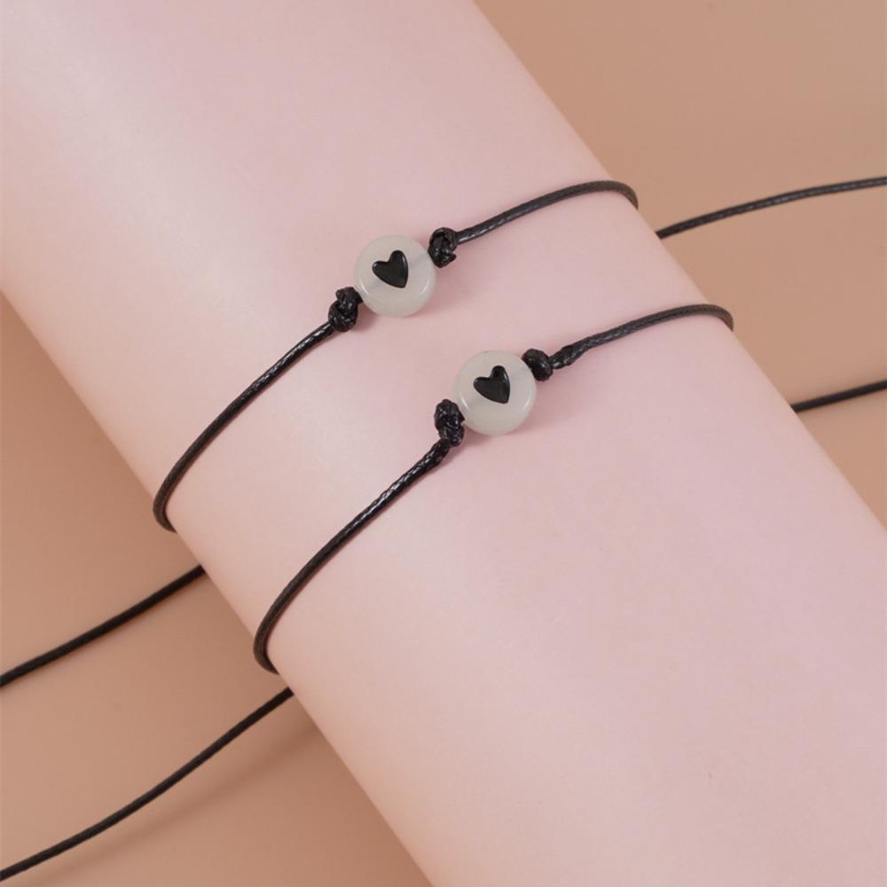 2pcs/Set Adjustable Couple Bracelet Hand Braided Wristband New Promise Bracelet  Anniversary Gift