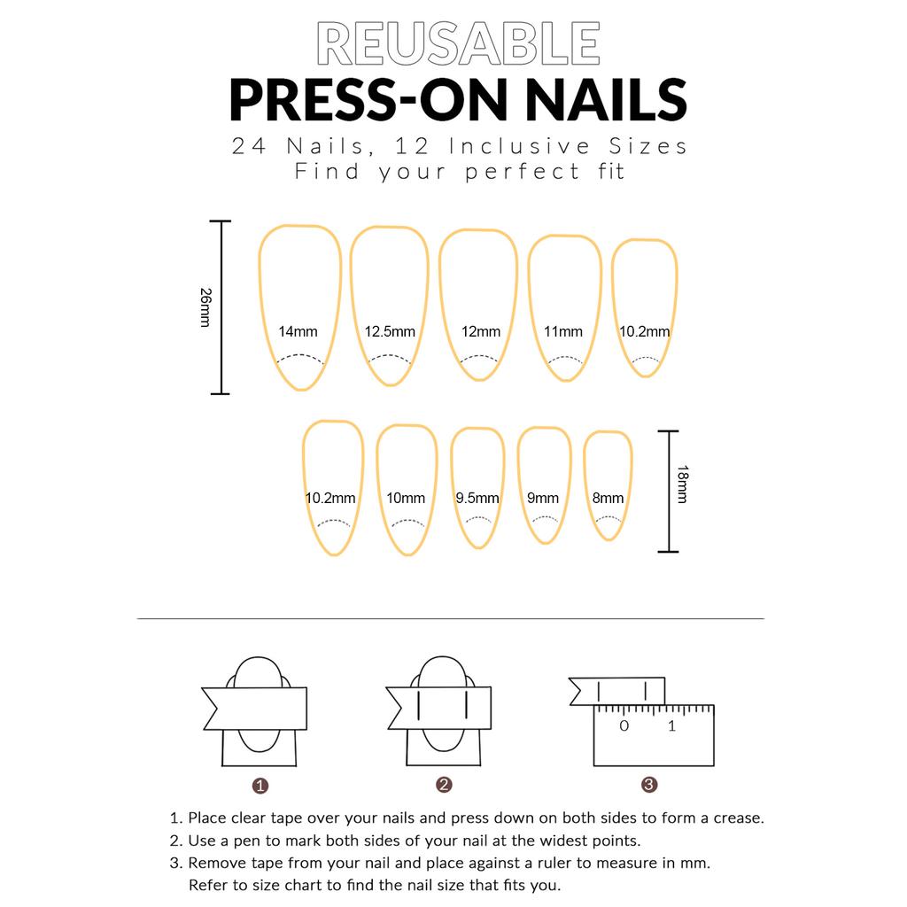 24PCS Blush Almond Fake Nails with Star Print Easy Effortless Application to Nails for Fingernail DIY Decoration