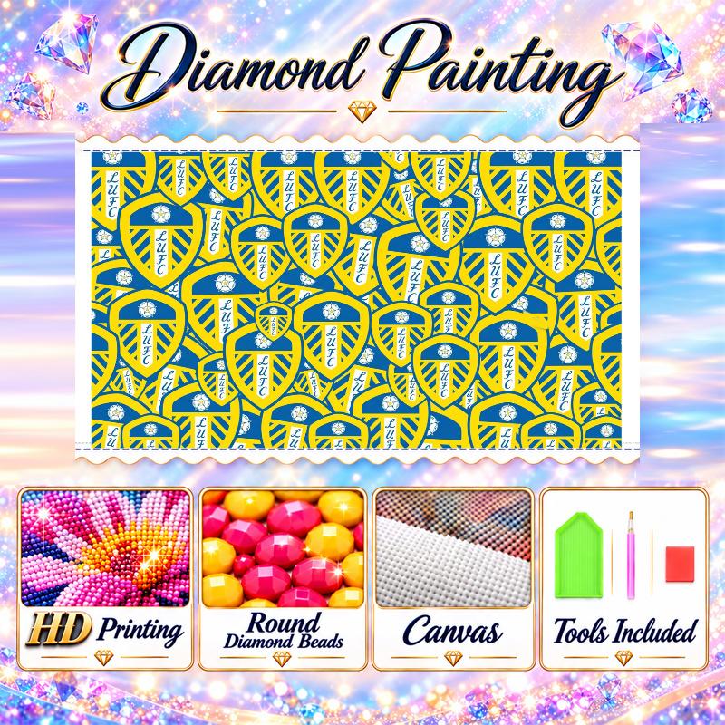 Leeds United FC 5D Diamond Painting Kit DIY Full Drill Diamond Art Home Wall Decor