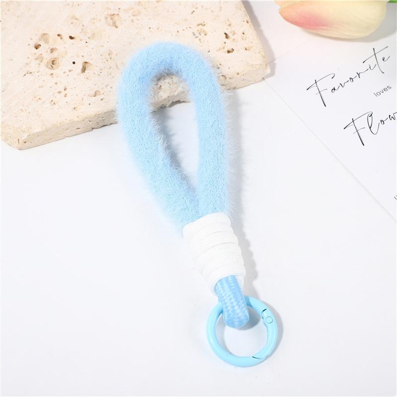 1 шт. плюшевый шнурок-сетка красный автомобильный брелок Ins стиль пушистый ручной шнурок чехол для телефона анти-потеряшка короткая школьная сумка портативный многоцветный