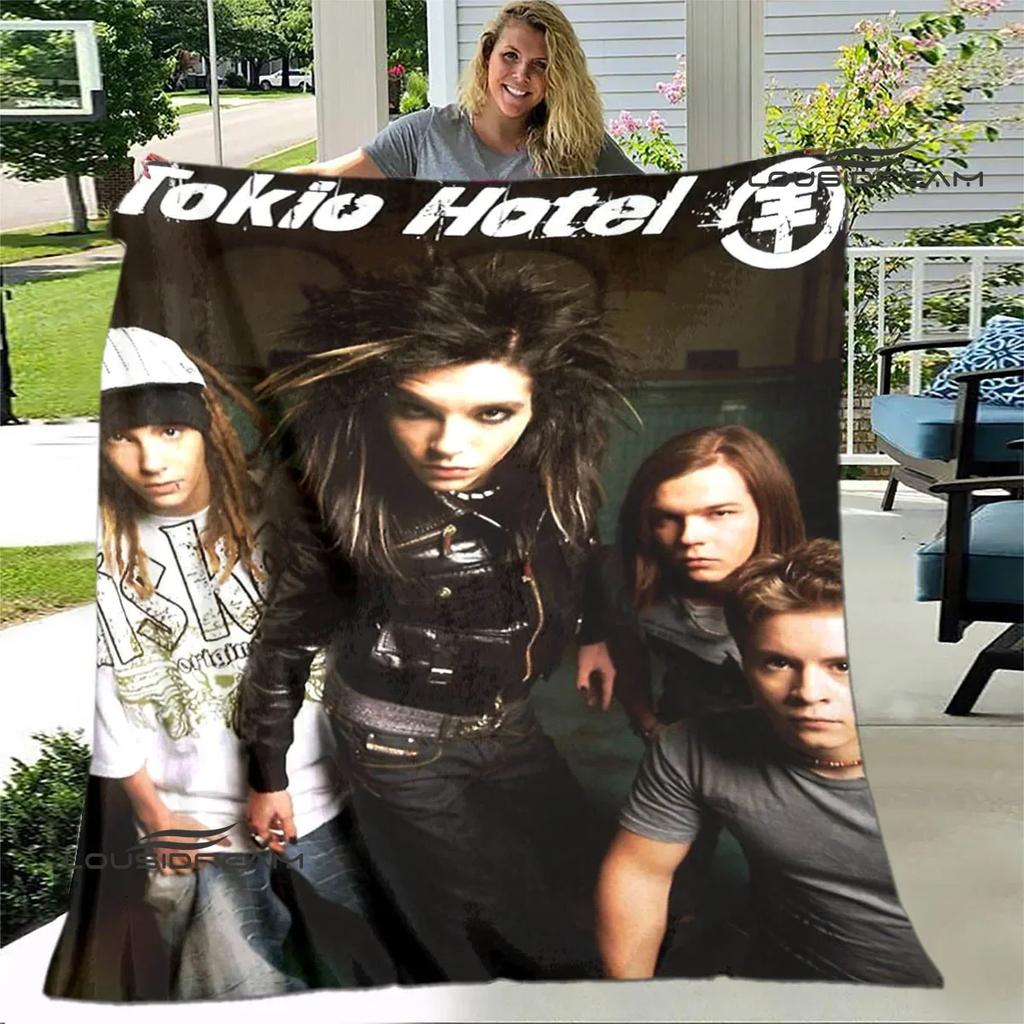 Одеяло с принтом группы Tokio Hotel Детское теплое одеяло Мягкое уютное одеяло из фланели Одеяло для дивана-кровати Дорожное одеяло Подарок на день рождения