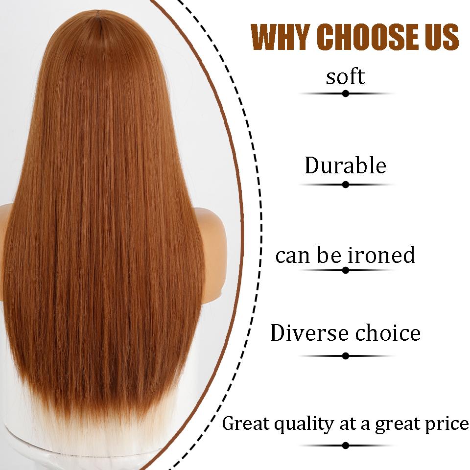 MISS WIG Рыжий смешанный блондин, прямые волосы, синтетический парик, женские парики, термостойкие женские повседневные косплей, парики Лолиты, светлые парики