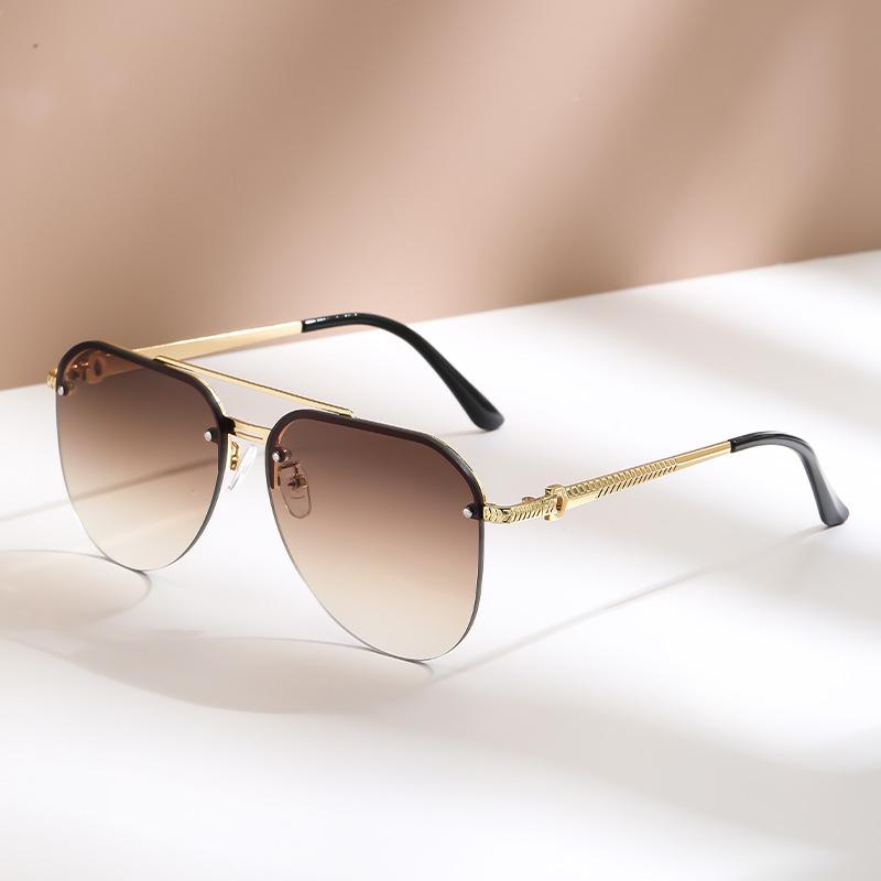 1/2 шт. Ретро Металлические Солнцезащитные Очки с Полуободком Двойная Перемычка Винтажные Модные Очки для Женщин Мужчин