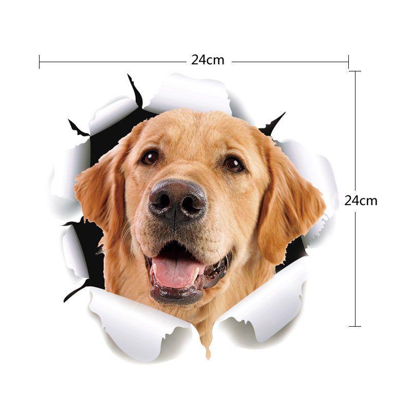 3D Милая Стереоскопическая Наклейка с Котенком и Щенком для Автомобилей и Мотоциклов