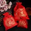 Brocade Happy New Year Chinese Lucky Bags Candy Gift Bags Silk Fu Bag Jewelry Drawstring Pouch