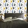 Wallpaper Rabbits on a white background for the living room and bedroom 50x1000