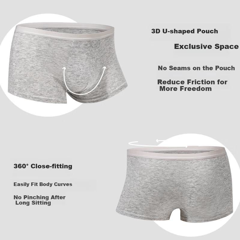 Disposable Men's Underwear, Pure Cotton Boxer Briefs, No-Wash Daily Disposable, EO Sterilized, Individually Packaged, 5XL