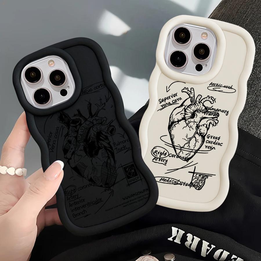 Минималистичный дизайн Органы Мягкий чехол-бампер для iPhone 15 Plus 14 13 8 XR 12 16 Pro Max 17 Air 11
