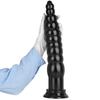 Black 32cm Pointed Extra Long Anal Plug for Outdoor Wear Anal Strip Practice Anal Torture Tool Anal Expansion Tool