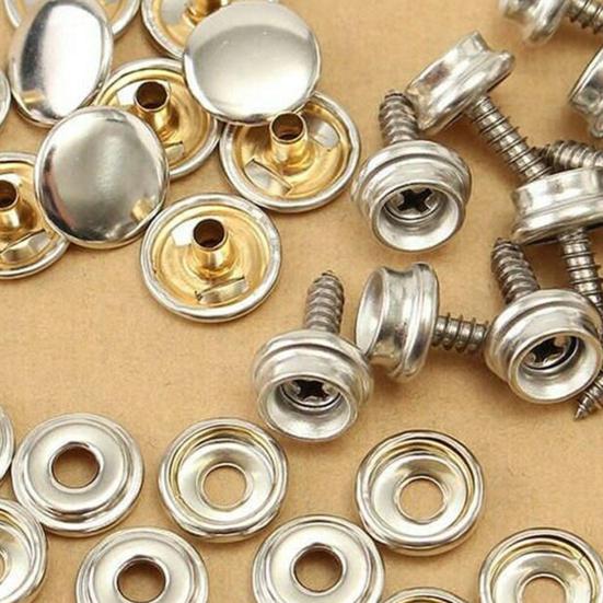 10Set/Bag Snap Fastener Multiple Use Rust-proof Metal 15mm Pop Studs Heavy Duty Press Button for Boat Covers