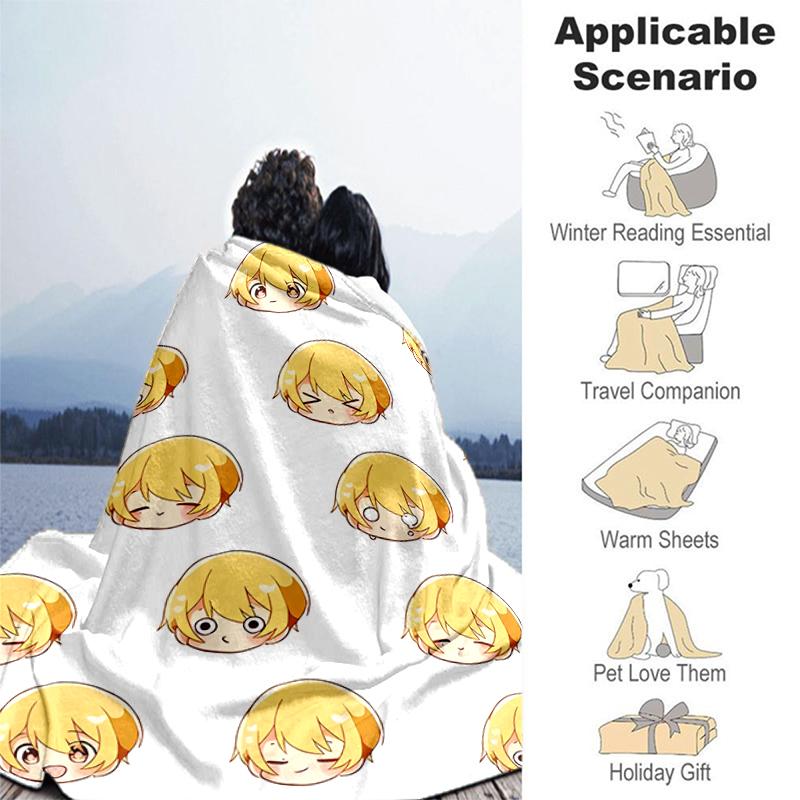 1pc Blanket Tenma Tsukasa Print Design, Lightweight Blanket for Sofa, Bed- Soft &Warm, Gift for All Seasons like Christmas, Halloween