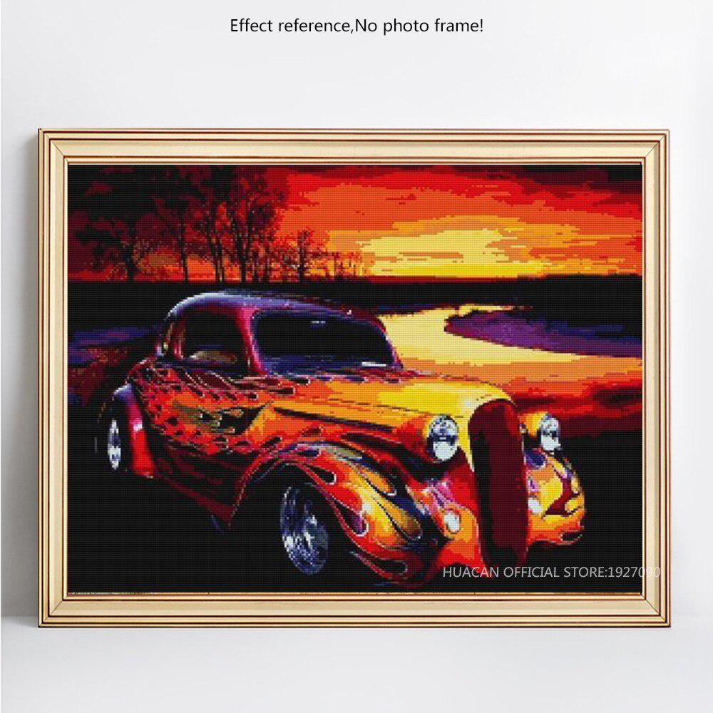 Diamond Painting Cartoon Go Kart Full Round Diamond Mosaic Diamond Embroidery