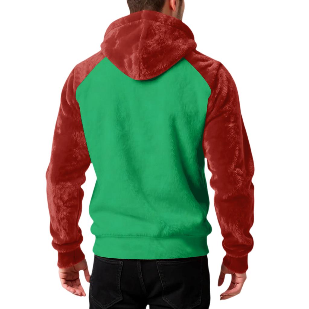 Мужская Мода Досуг Капюшон Капюшон Плюшевый Длинный Рукав Толстовка