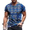 Летние футболки с круглым вырезом и 3D-принтом печатной платы, модные повседневные мужские футболки с коротким рукавом