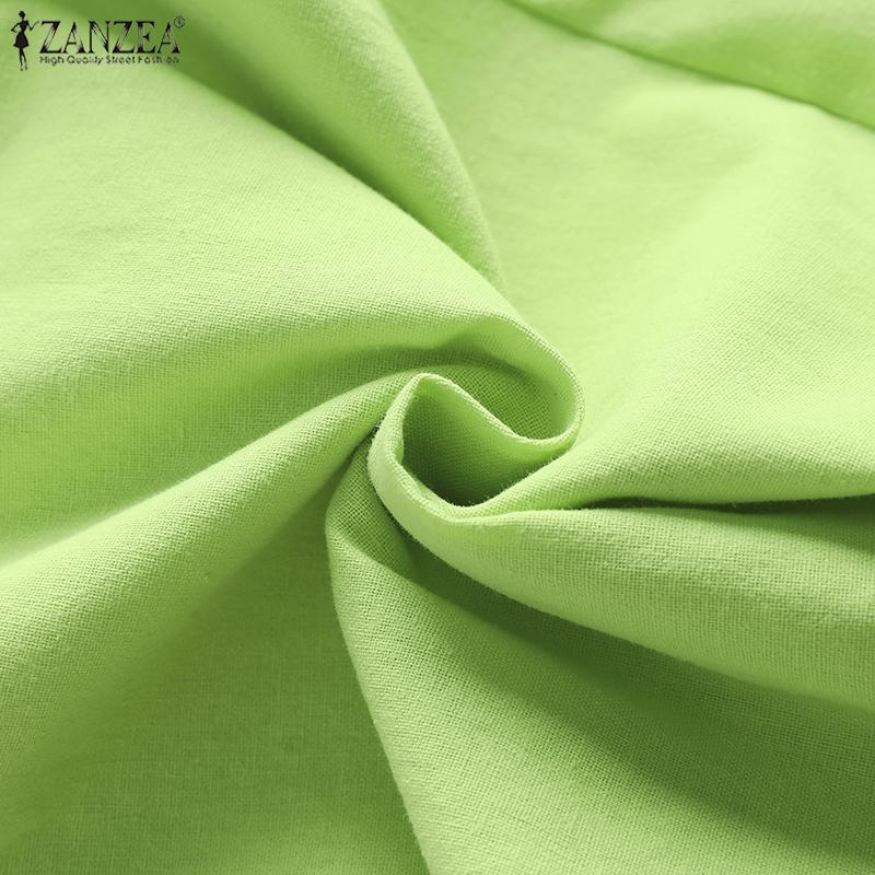 ZANZEA Cotton Outfits Womens 3/4 Sleeve Blouse and Pants Casual Two Piece Suit Set