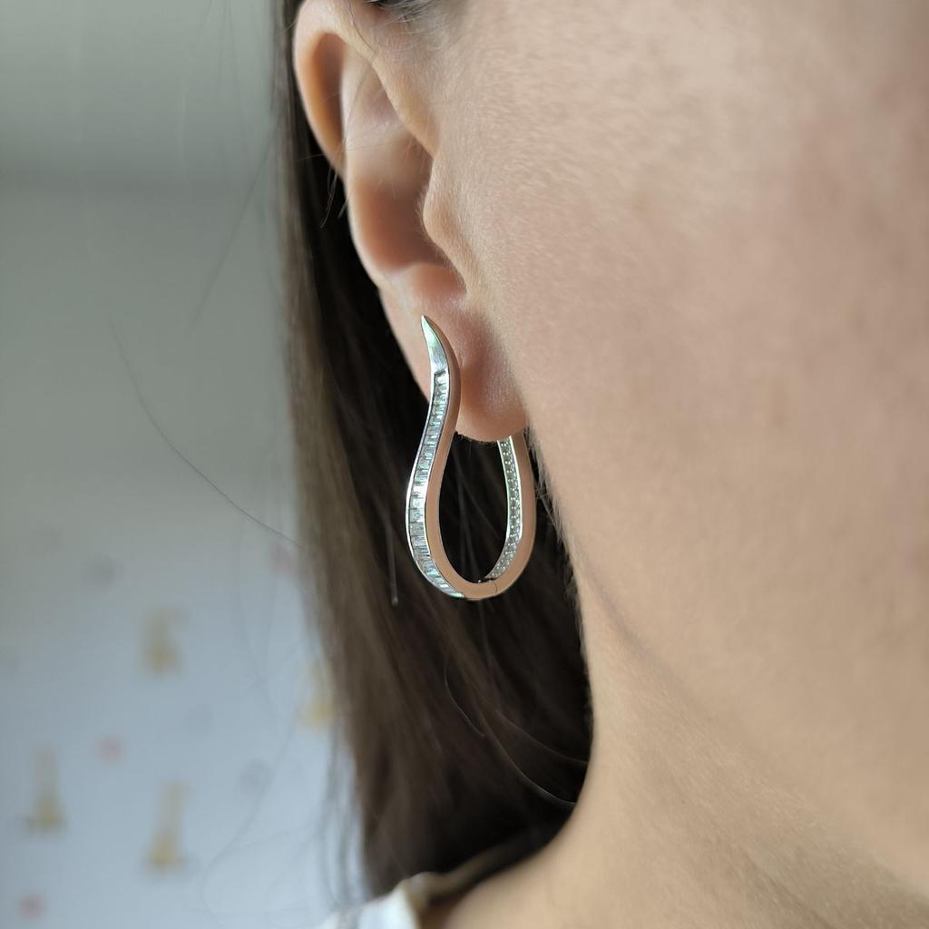 Серебряные серьги с фианитами (2192008)