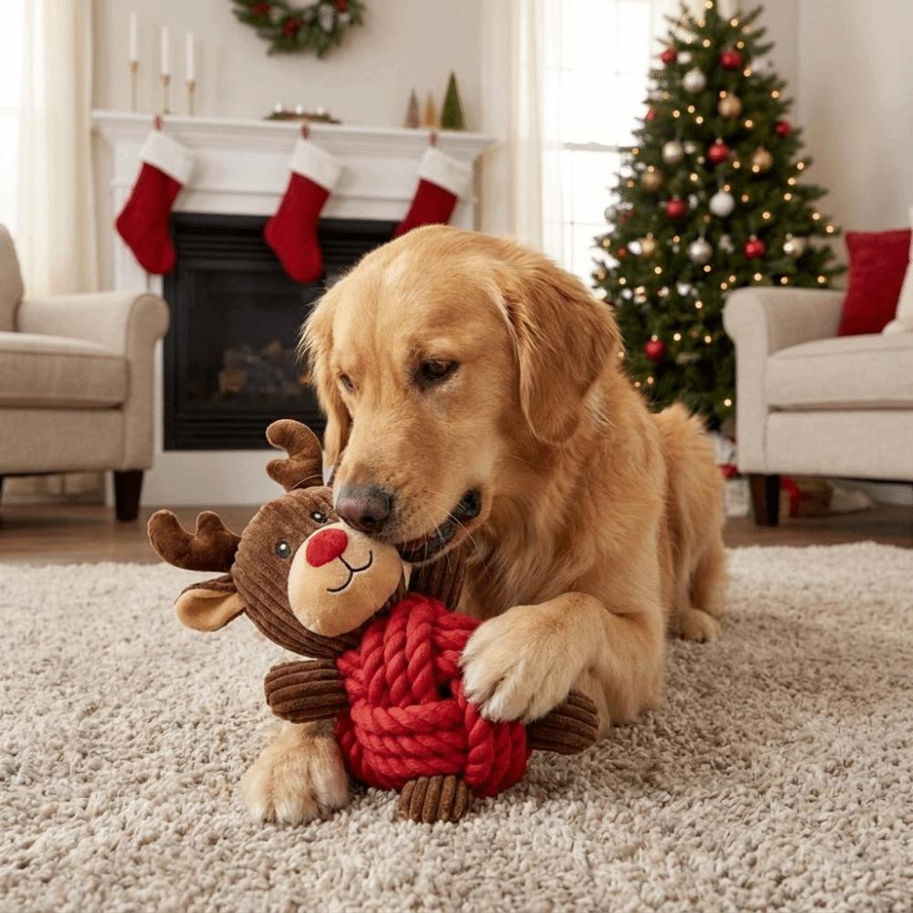 Bite Resistant Santa Claus Squeaky Puppy Toy Chew Resistant Chew Squeak Toy Training Toy
