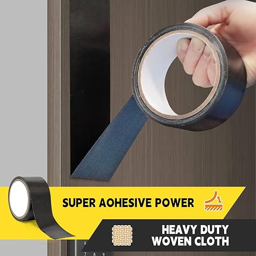 2 шт. в упаковке, черная прочная клейкая лента 5 см x 20 м, прочная, гибкая, не оставляет следов, водонепроницаемая, высокая прочность, всепогодная и рвется вручную