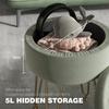 5L Velvet-Feel Storage Ottoman - Green