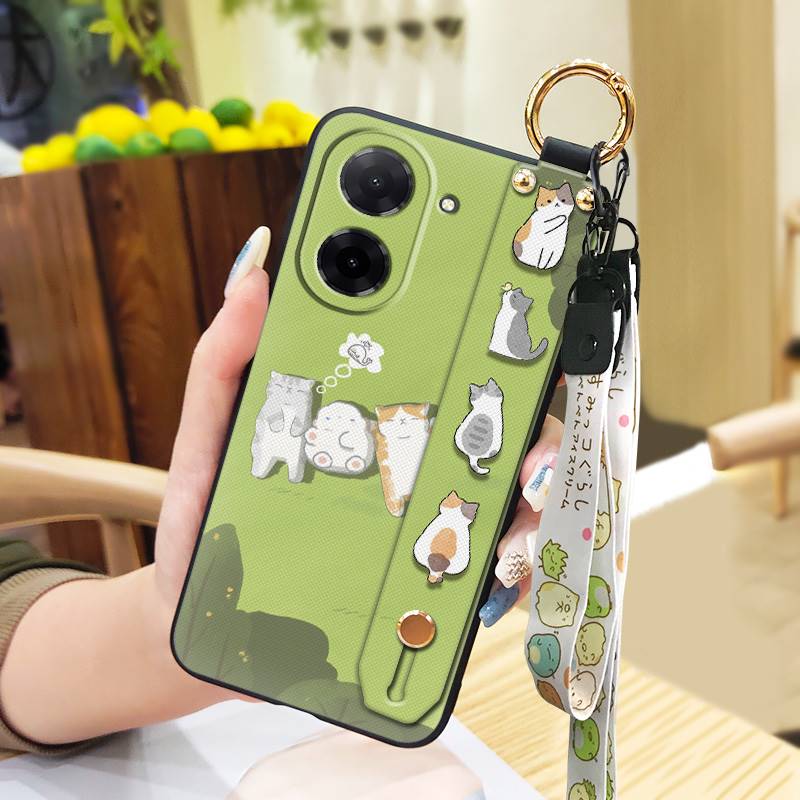 Модный дизайн ремешка на запястье Чехол для телефона для Redmi A5 4G/Xiaomi Poco C71 4G Прочный Мягкий чехол Ремешок Защитный Силиконовый