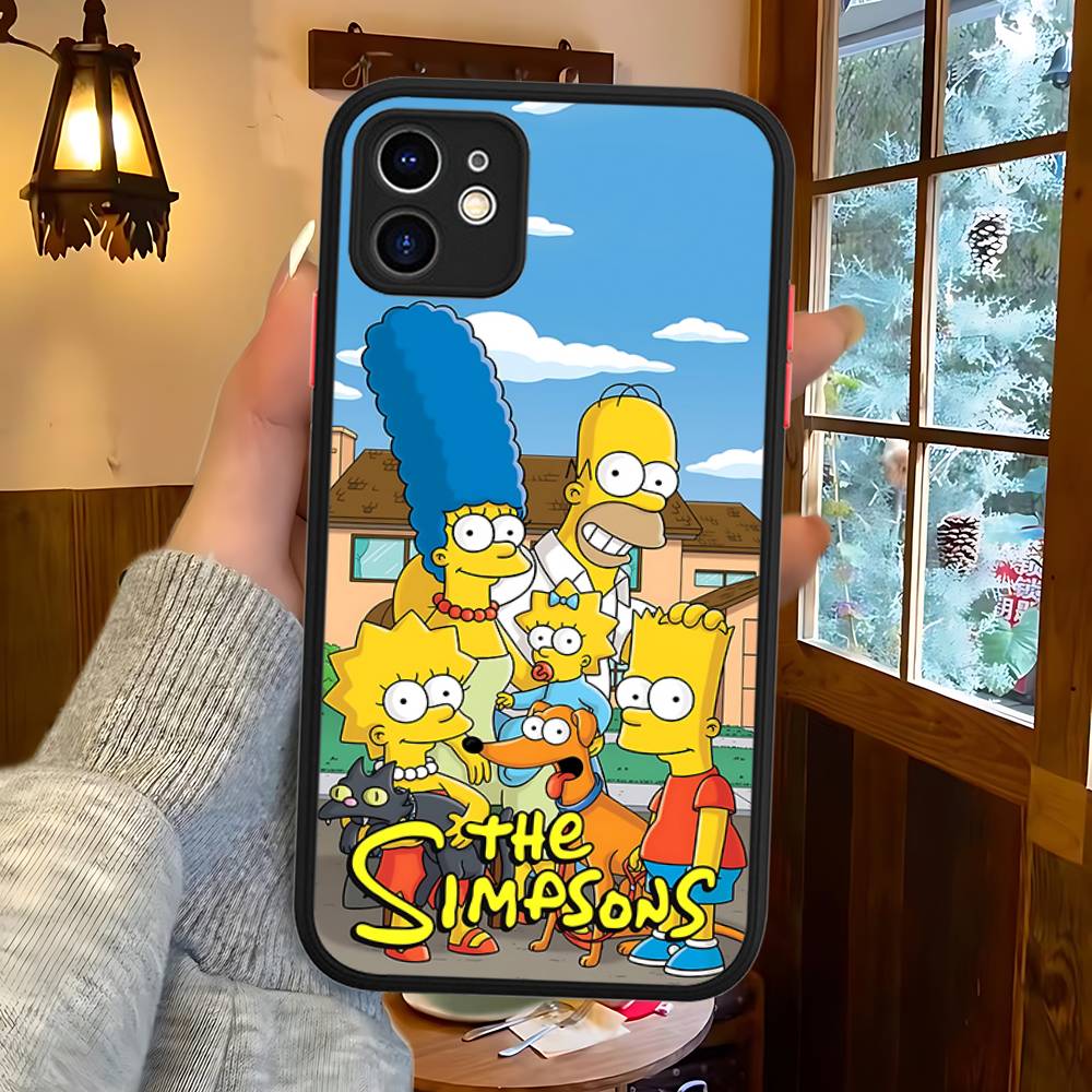 Смешной мультяшный чехол для телефона S-Simpsons для iPhone 16 15 14 Plus 15 13 12 11 Pro Max X XS MAX Матовый чехол