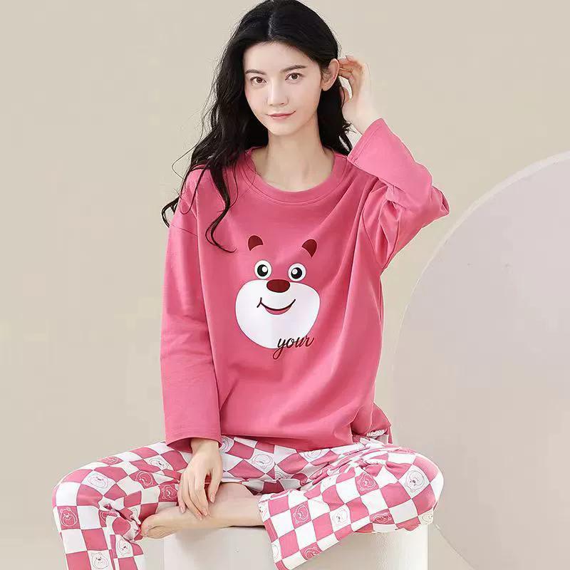 18 цветов, новая зимняя пижама, женская, корейская версия, с длинными рукавами, костюм для домашней одежды, свободная, большого размера, костюм из двух частей, можно носить на улице
