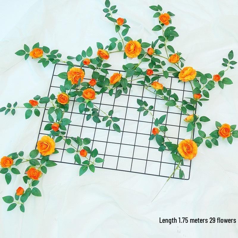 Artificial Rose Vine for Outdoor Decor - Hanging, Shading & Balcony Beautification
